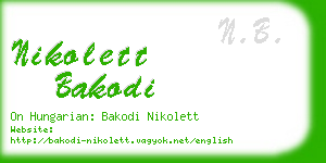 nikolett bakodi business card